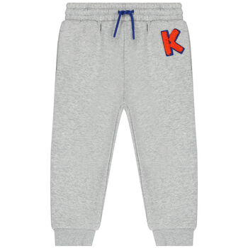 Younger Boys Grey Logo Joggers